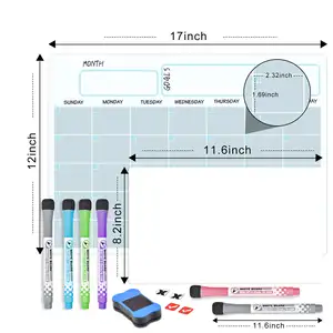 Bộ Lịch Kế Hoạch Bảng Trắng Nam Châm Khô Có Nam Châm Gắn Tủ Lạnh Giá Tốt Cho Tủ Lạnh