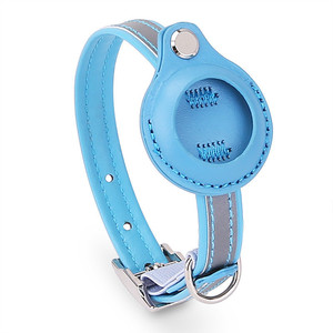 Collar de PU de Color Sólido para Mascotas con Soporte para Apple AirTag, Rastreador Antipérdida, Collar Personalizable para Mascotas Pequeñas, Cachorros, Gatitos y Gatos - Product Image 1