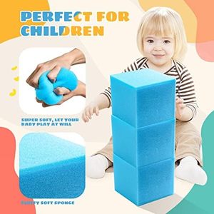 24PCS 5 \ "x 5 \" x 5 \ "màu xanh Thể dục dụng cụ bọt Pit Cubes Bộ nhớ bọt Trampoline khối cho công viên ván trượt BMX Parkour các khóa học - Product Image 2