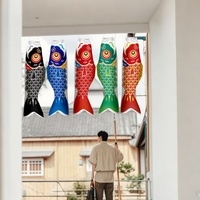 Shuangjie Style japonais vent poisson carpe drapeaux personnalisable jour des garçons Stock Polyester japonais Guide touristique bannières