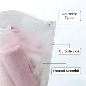 Bolsa de Plástico Reciclable Esmerilada con Cierre de Cremallera para Almacenamiento de Ropa, Calcetines y Zapatos, Venta al Por Mayor, Personalizable, VANTUR Guangdong - Product Image 3