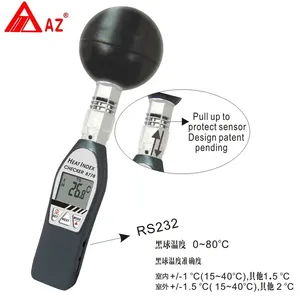 Monitor de Temperatura Globo Úmido AZ-8778, Higrotermógrafo Digital em Plástico ABS Preto para Estresse Térmico Interno - Product Image 3