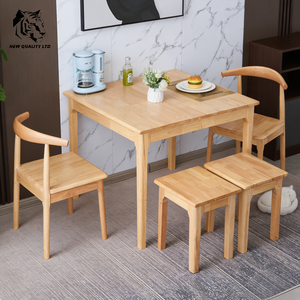 Mesa de comedor cuadrada de diseño nuevo, original de fábrica, buen precio, OEM, ODM, en stock, lista para enviar, muebles para el hogar, mesa de madera. - Product Image 1