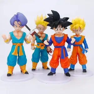 PVCアニメ日本漫画キャラクターおもちゃドラゴンzボールフィギュアティーンソンゴーテントランクスアクションフィギュア4個セット