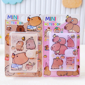 Wholesale24pcs Kawaii capybara động vật xách tay túi <span class=keywords><strong>notepad</strong></span> Memo Nhật Ký kế hoạch chương trình nghị sự tổ chức sổ phác thảo quà tặng văn phòng phẩm - Product Image 1