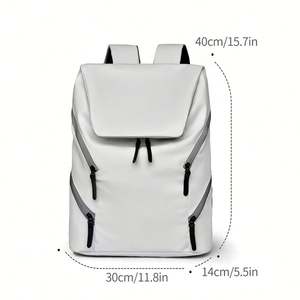 Large Capacity Waterproof Texture Unisex Laptop Backpack with Zipper Closure Portable for School College Students Leisure Travel - Product Image 2