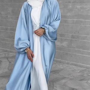 Expédition directe d'usine : <span class=keywords><strong>Cardigan</strong></span> musulman à manches bouffantes, jupe longue colorée et élégante, vêtements pour le festival du Ramadan - Product Image 3