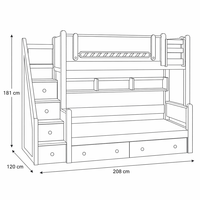 Litera compacta de roble macizo ecológico de primera calidad para niños, ideal para ahorrar espacio en el dormitorio, venta al por mayor.