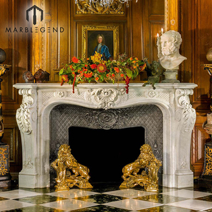 Chimenea <span class=keywords><strong>de</strong></span> mármol envolvente estilo barroco francés, chimenea antigua, venta al por mayor - Product Image 6