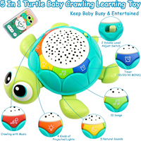 Projection chaude lampe de poche jouet tortue lumière électrique musical bébé éducatif multifonctionnel ramper tortue jouets