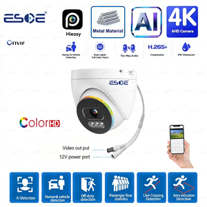 <span class=keywords><strong>Caméra</strong></span> Dôme de Sécurité IP AI Métallique 4K avec Micro Audio Compatible Hik NVR 8MP Vision Nocturne Couleur Intégrale Coque Métallique Webcams Intérieures - Product Image 1