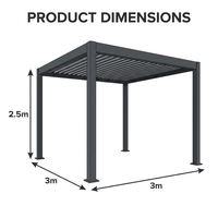 Abri extérieur à toit rigide, imperméable, résistant aux intempéries, écologique, coupe-vent, pergola en acier pour les fournisseurs de projets en gros