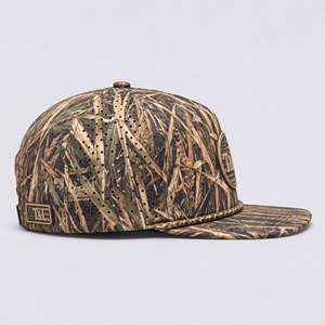 Golf Cap <b>Reed</b> Camo Tan Brown Waterproof PVC Patch Rope 5 <b>Panel</b> Perforated Breathable Waterfowl Duck Hunting Men Women - Product Image 5