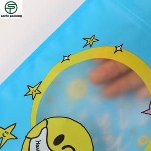 Customized High Quality Recyclable Plastic Packaging Bag for Women's Clothing Socks Valve Zipper Top Matt Surface Open Window - Product Image 5