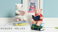Statue d'animaux en résine, décoration pour la maison moderne, Statue décorative, mignon blanc, Figurine ours, pour le thème de la plage, fête