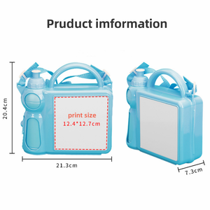 Fiambrera portátil con personalidad de sublimación térmica, fiambrera Bento para Picnic con botter de agua, fiambrera de plástico 2 en 1 para niños - Product Image 2