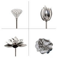 Sculpture de fleurs de tulipe et de lotus pour jardin et piscine, sculpture extérieure, sculpture de fleurs en métal