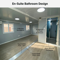 Kit de maison préfabriquée modulaire étanche de style Mid-Century Modern, 20 pieds ou 40 pieds, norme australienne, 3 chambres, bureau à domicile, salle de sport