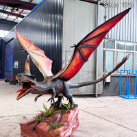 Modèle de dinosaure animatronique grandeur nature, pterosaure mécanique électrique fait main pour la décoration des parcs à thème