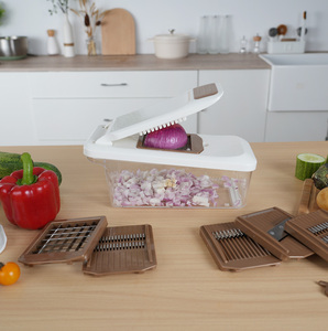 Nhà Bếp đa chức năng của nhãn hiệu cắt Công cụ thiết lập Rau Chopper Dicer Mandolin Veggie Cutter Slicer - Product Image 1