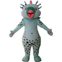 Costumes de mascotte en peluche de personnage de dinosaure bleu clair faits à la main pour adultes unisexes pour Noël - Marque Blue Sky