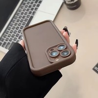 Coque de téléphone élégante beige, marron, noire pour iPhone 17 16 15 14 13 12 11 Pro Max Plus 7 8 SE X XR XS Max – Housse de protection antichoc
