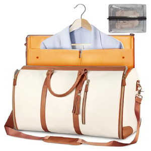 Túi du lịch đa năng, có thể gấp gọn, chất liệu da PU giả cổ điển, chống thấm nước, kiểu dáng thời trang, có khóa kéo, thích hợp cho công việc và thể thao. - Product Image 2