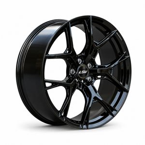 LS8057 18 19 20 นิ้ว 5x112 5x114.3 ล้อแม็กซ์อัลลอยด์แบบกำหนดเอง สีดำเงา ขอบเว้า 5 ก้าน สำหรับ Audi BMW - Product Image 1