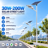 Lampadaire solaire LED tout-en-un IP66 80W 100W 150W avec batterie de secours