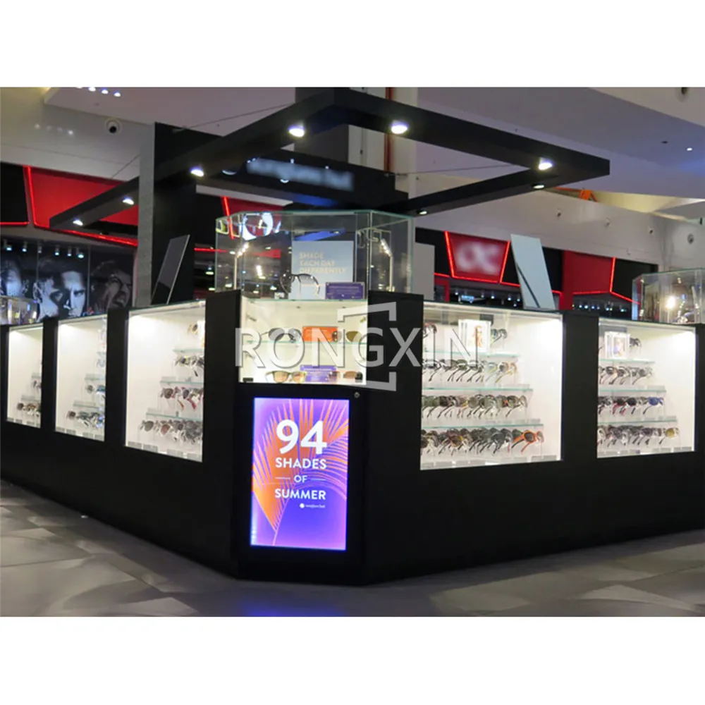 Bespoke Mall Glasses Kiosk Design Retail Showcase Display Stand Eyewear Booth Store Fixtures Shopping Centre Sunglasses Kiosk