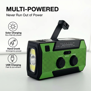 Radio d'urgence OEM personnalisée 5000 mAh, radio solaire à manivelle AM/FM avec lampe de lecture, vente directe usine pour détaillants d'extérieur - Product Image 2