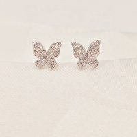 Boucles d'oreilles clous mignonnes, boucles d'oreilles papillon, boucles d'oreilles cartilage, bijoux de piercing animal, boucles d'oreilles hélix pour enfants et femmes 2027