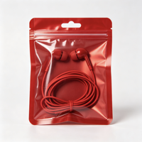 Pochette transparente à trois soudures latérales avec languette de suspension, sac en plastique multicolore pour l'emballage d'accessoires d'écouteurs filaires