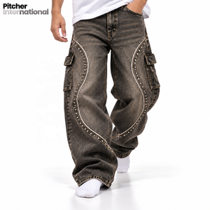 Wholesale <b>mens</b> streetwear denim pants Custom <b>mens</b> streetwear denim pants Streetwear <b>jeans</b> Heavyweight Cotton - Product Image 2