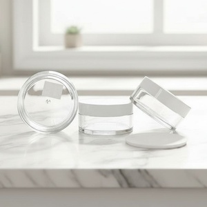 Cosmetic Container 1oz 4oz 50ml 100ml 120ml 150ml 200ml Pet Facial Scrub Body Butter Low Profile Clear <b>Plastic</b> Cream <b>Jar</b> - Product Image 1