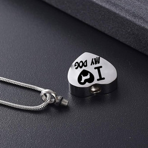 Joyería de cremación, <span class=keywords><strong>amo</strong></span> a <span class=keywords><strong>mi</strong></span> perro, mascota, urna, collar, colgante tallado en forma de corazón, cadena de serpiente, adecuado tanto para hombres como para mujeres - Product Image 3