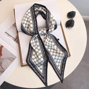 Campioni Gratuiti WJ1067C Sciarpa Lunga in Seta Twill Stampata di Lusso da Designer 145cm, <span class=keywords><strong>Foulard</strong></span> Sottile in Seta per Capelli e <span class=keywords><strong>Collo</strong></span> da <span class=keywords><strong>Donna</strong></span>, Elegante - Product Image 5