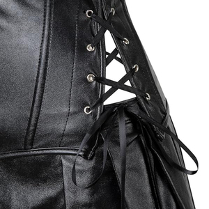 Corsé de cuero para mujer OEM ODM, estilo streetwear, hecho con material de alta calidad, vestido corsé de cuero con cremallera y diseño de cordones. - Product Image 6