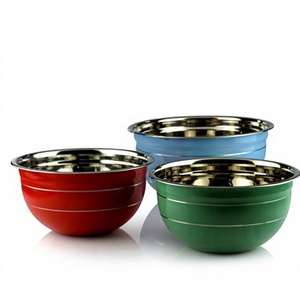 Colored Bowl Colored German Bowl Strip Stainless Steel Dining <b>Table</b> <b>Centre</b> piece Decorative Fruit Bowl Stainless Steel - Product Image 1