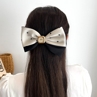 Bandeau coréen noir blanc à pois petite fleur chouchou fleur nœud pince à cheveux cravate accessoire de cheveux pour femme