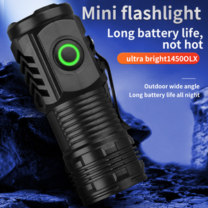 Lampe de poche EDC en plastique ABS Clip en métal ultra lumineux Type-C Torche d'affichage d'alimentation USB 3 * LED 1000 Lumens Lampe de poche d'urgence extérieure - Product Image 4