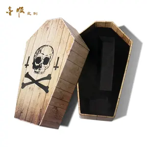 Halloween custom handmade coffin shape rigid gift packaging box