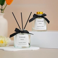 Diffuseur à bâtonnets 150 ml avec ruban noir, parfum naturel, huile essentielle, flacon en verre, désodorisant d'ambiance - Meilleures ventes pour la décoration intérieure