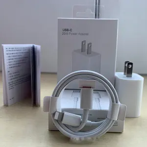 Original Box EU US Plug PD 20w 18w USB-C Type-c Mobile i Phone Fast Charger Cable For Appl iphone 12 13 Charger Adapter