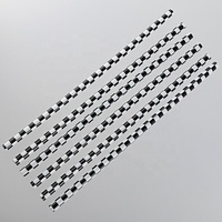 Breloques classiques à carreaux pour pailles à boire, réutilisables, personnalisables, en plastique, mignonnes, pour gobelets