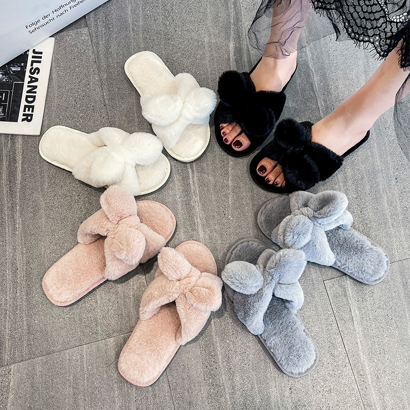 Pantofole Donna In Finta Pelliccia Morbida - Mocassini Aperti Per Interni/Esterni - Suola EVA Spessa - Rosa, Taglia 38 EU