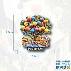 Magnete per Frigorifero in Resina 3D di Hoi An Vietnam, Lanterna su Strada Antica, Souvenir di Viaggio, Decorazione per la Casa - Product Image 6