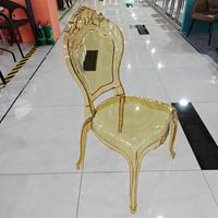 Günstiger Transparenter Kristall-Acryl-Chiavari-Stuhl für Hochzeiten, Bankette und Veranstaltungen, Durchsichtiger Harz-Esszimmerstuhl für Hotels und Festsäle