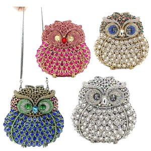 2024 nuova YCH costosa borsa di strass con gufo lucido di cristallo borsetta con catena di diamanti borsa pochette di lusso - Product Image 3