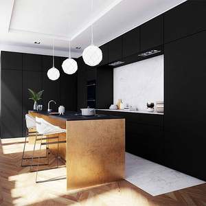 ชุดตู้ครัวแบบไม่มีมือจับ ครบชุด ทำจาก MDF ผิวไม้ด้าน พร้อมอ่างล้างจานสแตนเลส สไตล์โมเดิร์น - Product Image 6